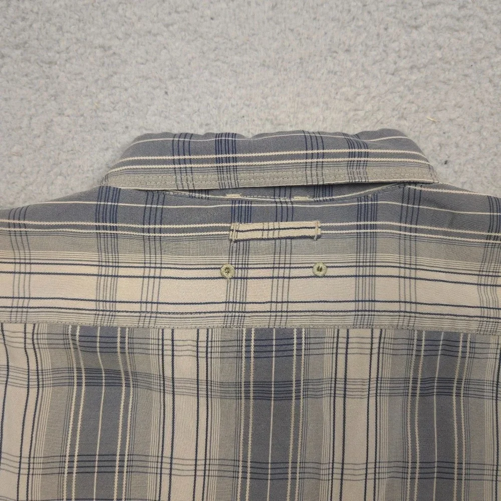 The North Face Mens M Plaid Button Shirt Modal Blend Hidden Zip Pocket